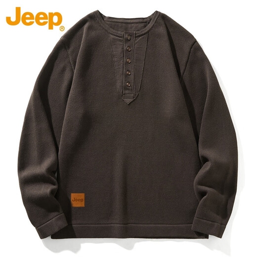 JEEP Jeep Henry Collar Sweater Men's Undershirt Autumn and Winter New Loose Bottoming Sweater Men's Spring and Autumn 2319 Blue Gray Jeep Official S _ 70-89Jin Jin equals 0.5 kg