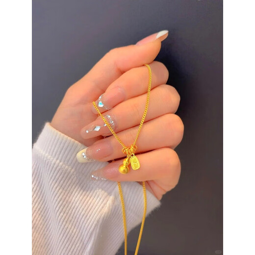 Beimeixing Chinese Valentine's Day gift 2025 new 18k package gold gourd necklace female minimalist Nafu necklace Nafu gold gourd necklace