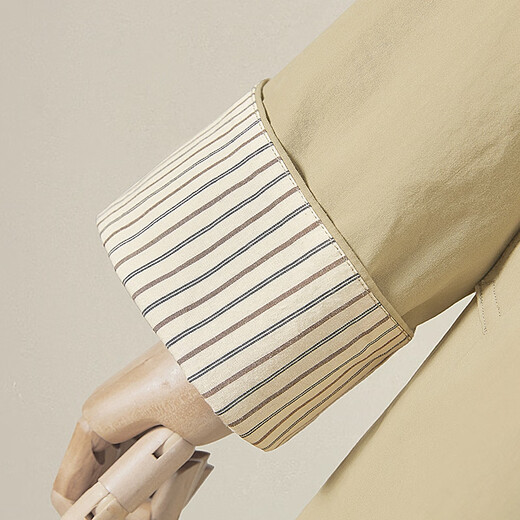 She Pool Lapel Single Breasted Straight Windbreaker Women's 2025 Autumn New Design Plaid Sleeve Casual Jacket