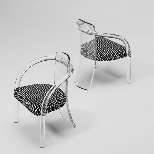 Zailu Internet celebrity dining chair makeup chair transparent acrylic chair casual dressing table stool simple modern chair single product chair single product