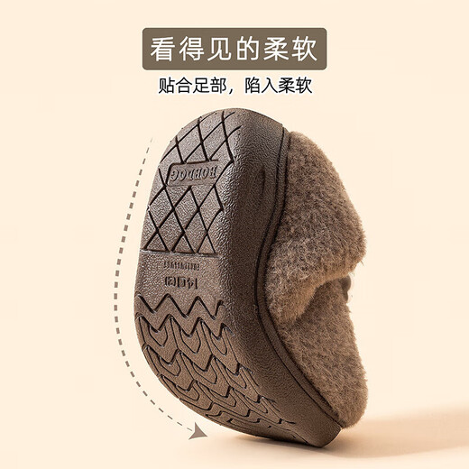 Babudou Children's Shoes Children's Cotton Slippers Winter Plus Velvet Warm Infant Cotton Shoes Boys Non-Slip Girls Fashion New Style Blue 16 Inner Length 16cm