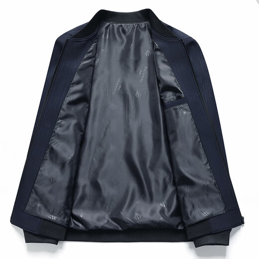 Middle-aged men's spring and autumn casual jackets, baseball collar jackets, stand collar spring and autumn thin casual tops, daddy clothes for men, black 2XL 185 yards 130-145Jin Jin is equal to 0.5 kg