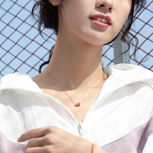 Chow Sang Sang 18K rose gold mint series fantasy gold necklace pendant for women 91702N 45 cm