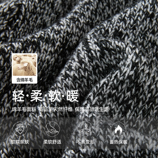 ESE-Y Yiyang hooded knitted cardigan for women 2025 winter new loose slimming double zipper soft waxy thickened sweater jacket floral gray M