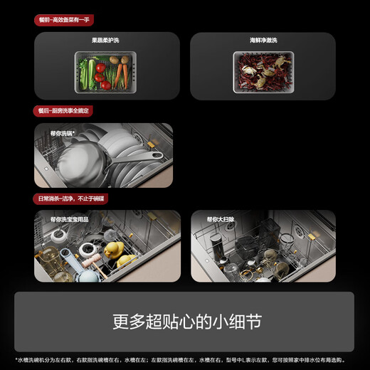 FOTILE New Generation Dishwasher Sink Dishwasher 02-M5 Flush Installation 7 Sets Capacity Intelligent Multiple Cleaning Modes High-Energy Bubble Smart Washing Dishwasher on the Right 02-M5