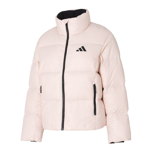 Adidas doudoune à col montant pour femme 25 hiver nouveaux vêtements de sport hydrofuge, coupe-vent et résistant au froid doudoune chaude épaissie noir/style court-ample/à la mode trois bandes M 165 poids recommandé 110-120 Jin Jin équivaut à 0,5 kg
