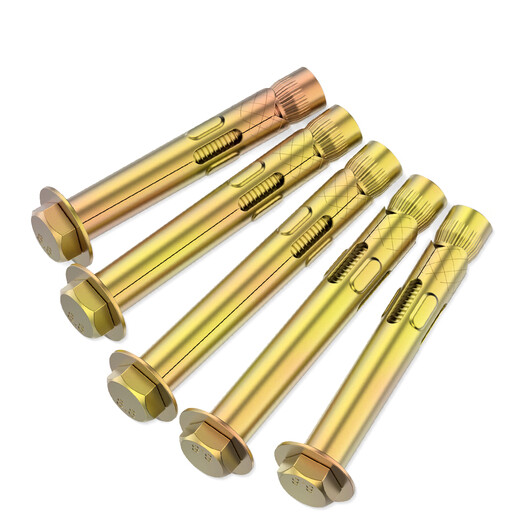 Jinggong (JINGGONG) national standard external hexagonal expansion screws, extended internal expansion bolts, iron implosion, built-in floor expansion, national standard M8*100 (5 pieces), punch 10mm