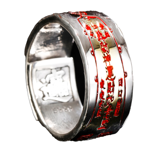 Wudang Mountain Tai Chi Wudang Mountain delivery Tao system wealth and prosperity cinnabar ring s999 silver solid men and women opening adjustable wealth and prosperity ring has gone through the process