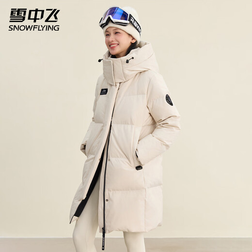 Flying in the Snow Down Jacket Women's Mid-Length Hooded Winter Cold-proof Duck Down Warmth Simple Fashion Outdoor Leisure Coldproof Jacket