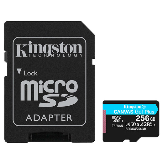 Kingston microSD CANVAS GO Plus memory card compatible with DJI pocket3 action4 5Pro 256GB