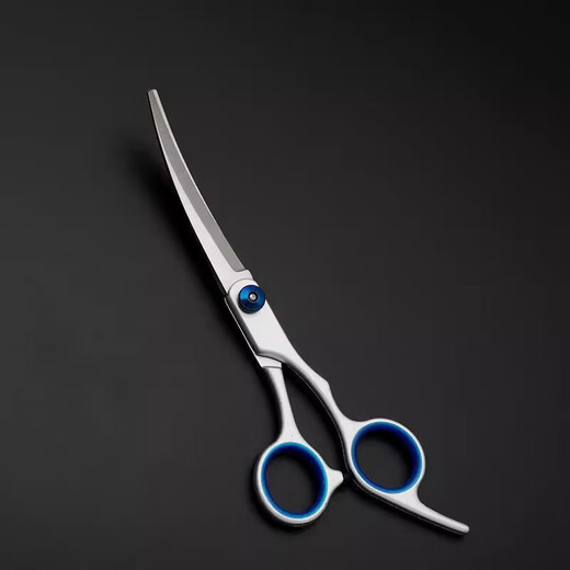 Pet scissors and beauty tools, professional hair trimming shears, dog hair curved scissors, dog teddy hair shearing, rabbit hair cutting scissors, 2 pairs of upper and lower curved pet grooming scissors