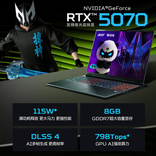 Acer Predator Tomahawk 9 Neo S new 5070 graphics card gaming laptop Core high voltage Ultra9Hx 16-inch 2.5K 240hz high refresh gaming screen New Core U9-275HX丨5070丨2.5K high refresh screen official standard 16G 1000G PCI-e