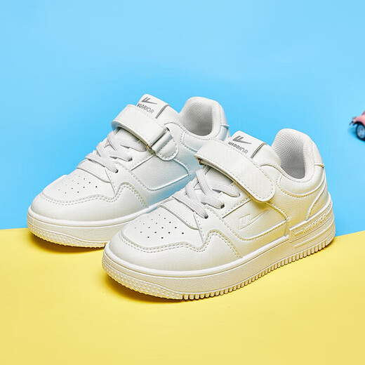 Warrior (Warrior) children's white shoes boys casual shoes girls board shoes campus sports shoes WZ(CL)-0238 white 34