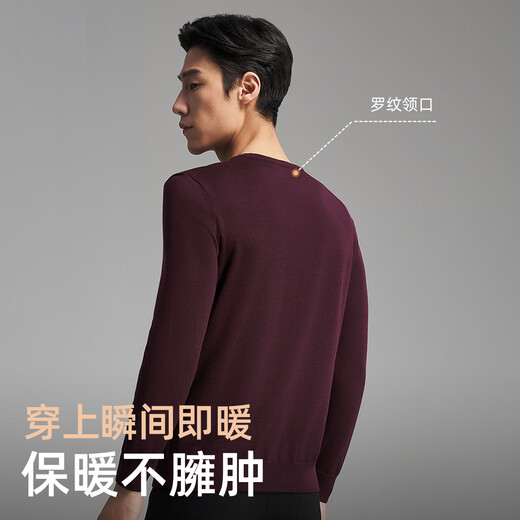 Свитер Youngor, мужской цельношерстяной свитер с круглым вырезом из тонкой замши, гладкий, теплый и удобный, новое поступление 2025 года, темно-синий VYQW619964FYA M, 100 см (рекомендуемый вес 125-145 Джин Цзинь равен 0,5 кг)