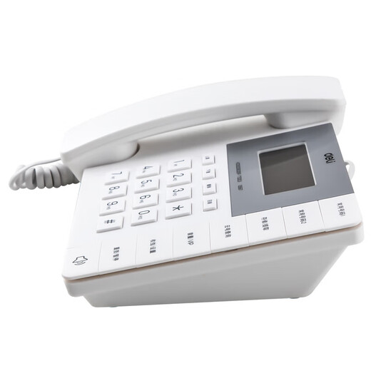 
()Land-mounted telephone home wired landline office business telephone with rope 13560 black bevel screen-can be connected to the extension