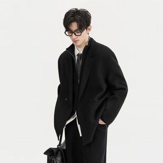 Earl Zall None wool blend Earl Zall 25 autumn and winter short coat men's wool double-sided blazer