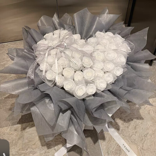 Everlasting flower rose bouquet doll hug bucket for girlfriend and best friend simulated soap flower birthday gift Pudding Cloud 33 hug bucket + balloon without doll