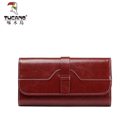 Holzspecker (Tucano) Cowide Wallet Women's Long 2025 Neues Retro-Multi-Karten-Ticket Öl Wachs Karthahnkartentasche Geschenk für Frauen