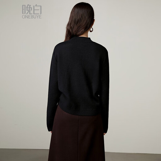 Late White Off Size Clearance 2025 Winter Fashion Casual Sweater Solid Color High Elastic Wool Velvet Sweater Women Black S