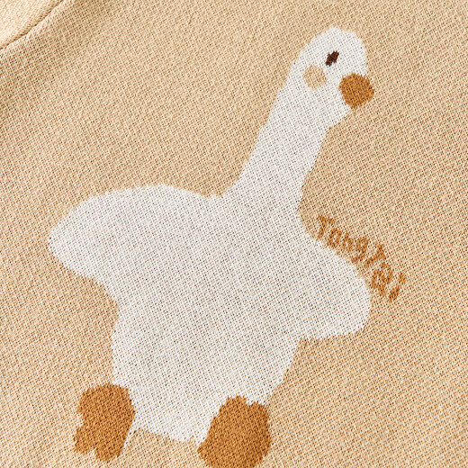 Tongtai (TONGTAI) baby sweater spring and autumn pure cotton baby clothes children's casual outing knitted tops boys and girls autumn clothes khaki 100