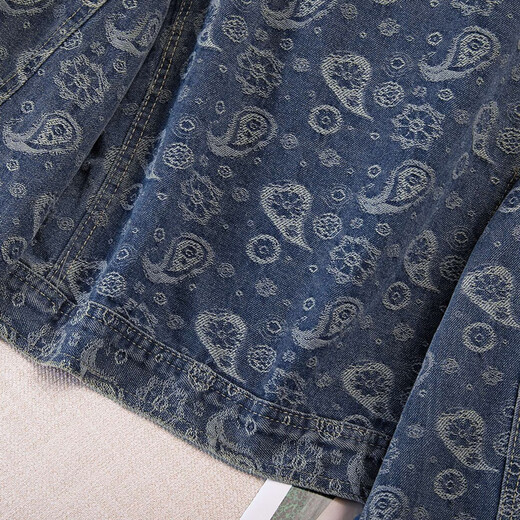 Sibaishe Round Neck Retro Long Sleeve Denim Jacket Women's 2025 Autumn New Fashion Washed Loose Top