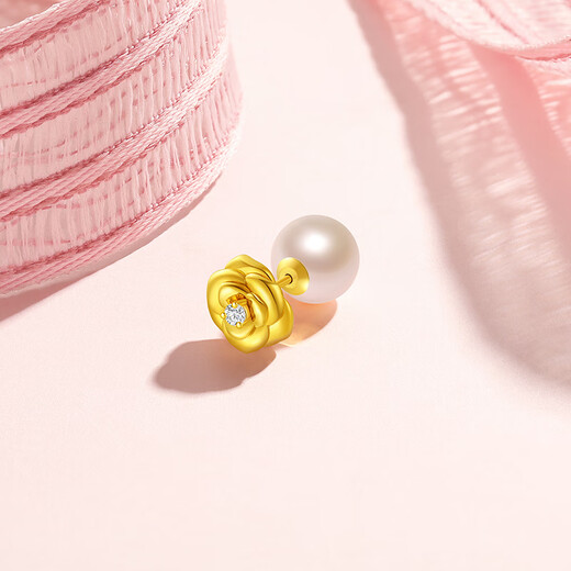 Chao Acer 18K gold pearl diamond earrings color gold earrings birthday gift Yufan EEK33702978 single style
