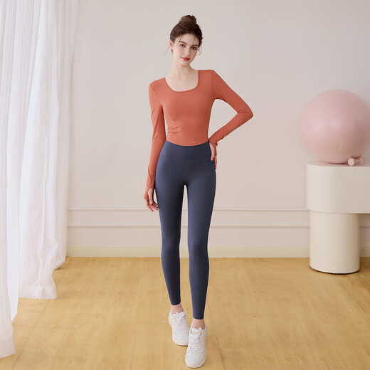 LULULMCCTN long-sleeved yoga clothes for women 2025 autumn and winter new Pilates professional training sports fitness suit milk white long-sleeved M