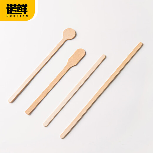 Nuoxian independently packaged stirring stick disposable wooden coffee stirring spoon milk tea drink long handle thickened honey milk powder stick 13cm paddle stick 100 pieces in bulk