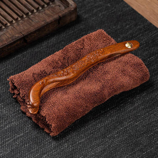 Meikejie ebony solid wood carved non-slip tea clip tea cup clip tea tweezers anti-scalding cup washing clip Kung Fu tea set accessories solid wood solid wood carved non-slip anti-scalding tea clip (rosewood)