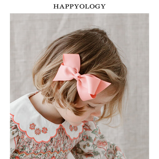 Happyology British children's hair clips set of two cute hair accessories little girl headdress ribbon bow