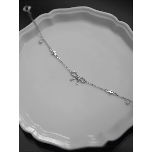 Aibana Light Luxury S925 Silver Plated 14K Gold Bracelet Women's Twist Bow Four-leaf Clover Simple Temperament Bracelet for Girls Gift Gold