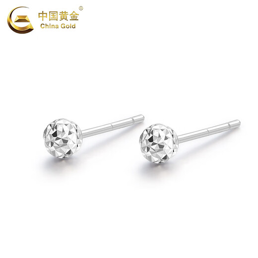 CHINA GOLD PT950 platinum round bead earrings for women new simple platinum Valentine's Day birthday gift for girlfriend and wife platinum round bead earrings about 1.1g