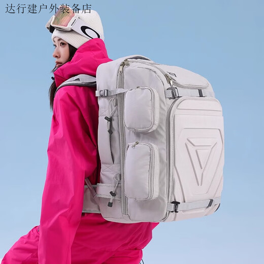 ANTCITY 202024 Сумка для обуви для сноуборда Сумка для шлема Сумка для одинарной и двойной обуви для снегоступов Рюкзак для лыж Наплечная сумка для лыж Сумка для одинарной и двойной доски Саржа черного цвета (25 стилей)_B 65L Можно повесить доску y