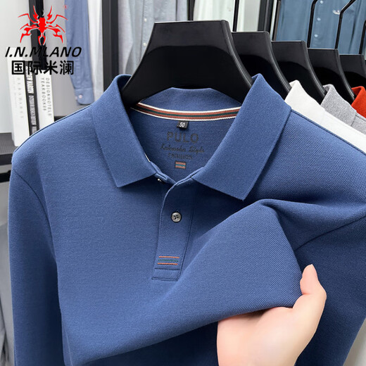 International Milan high-end long-sleeved T-shirt for men 2025 autumn and winter new pure cotton loose and versatile tough guy Henry collar bottoming shirt top for men Army Green 3XL Recommended 168-180Jin Jin is equal to 0.5 kg