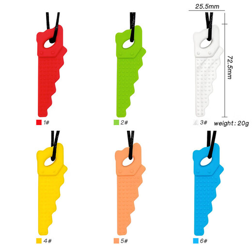 Children's oral anti-loss period soothing gum baby teething stick serrated silicone teether must-have for older children, green 1 pack