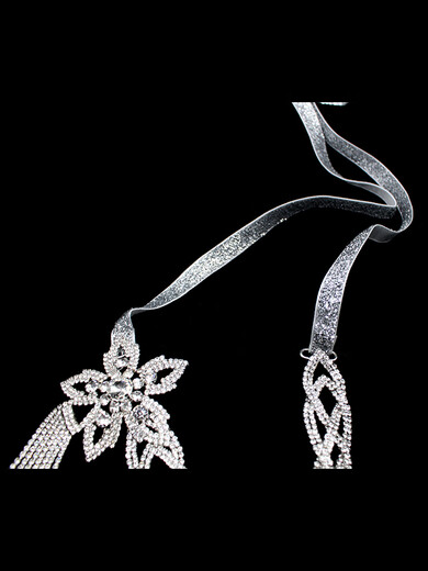 Yingtang Mid-Century Gatsby Style Sparkling Diamond Tassel Headband Accessible Luxury Niche High-end Cord Silver