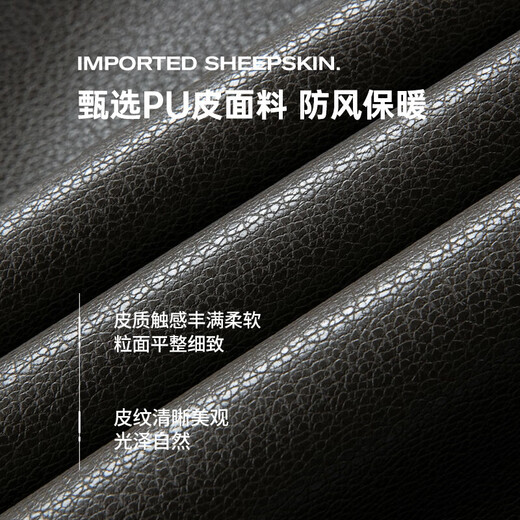 SHANSHAN Shanshan Leather Jacket Men's Autumn and Winter 2025 New Stand Collar Simple Business Casual Windproof Easy Care Jacket for Middle-aged and Young People Brown XL /180