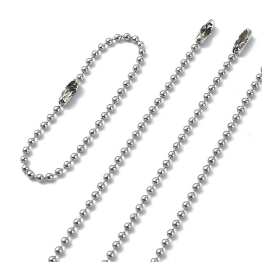 304 stainless steel ball chain 2.4mm bead chain DIY tag necklace bracelet jewelry accessories 10 meters / roll stainless steel color