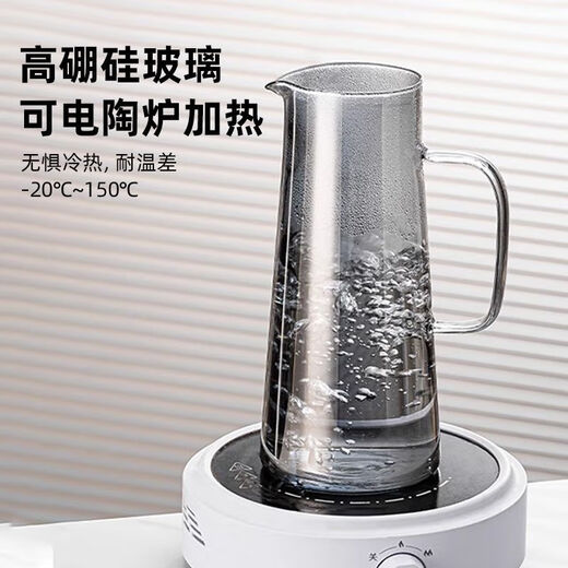 Light luxury high-end glass kettle set, kettle can be heated by open flame, high temperature resistant water cup, water set, tea kettle, 1 pot + 6 cups + cup holder + cup tray