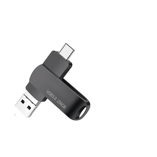 手机安卓电脑通用优盘高速3.0三合一大容量1T金属定制u盘 黑色 三合一接口256G