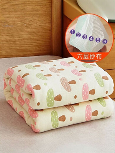 Japanese six-layer pure cotton gauze towel quilt, cotton quilt, summer cool quilt, children's blanket, baby blanket, Ye Yulan 150cmx200cm pure cotton six-layer gauze, free small square towel