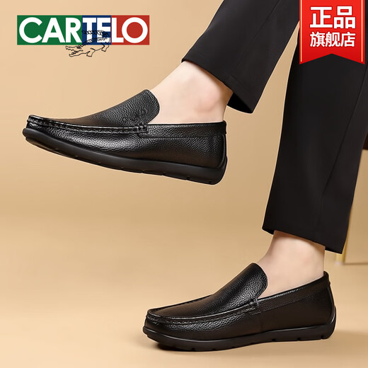 Herrenschuhe für Sommer neue oberste Schicht Cowhide Weiche Sohle-Ladung Herren echtes Leder atmungsaktives Geschäft Casual Leder Schuhe Black-16782-Komfortländische Lederoberfläche 38 Standard Lederschuhgröße