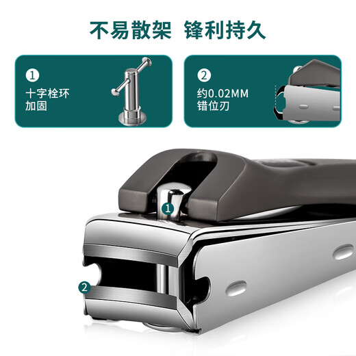 Lihuang Anti-splash Nail Clipper High-end Nail Clipper Large Home Portable Manicure Nail Clipper Flat-Blade Oblique Nail Tool Medium Flat-Blade Nail Clipper 1 piece