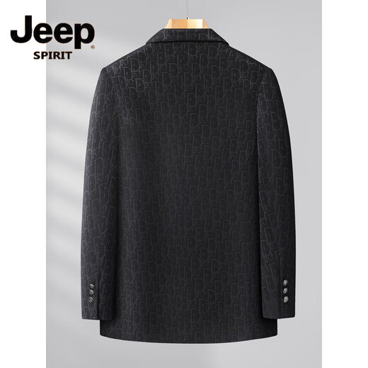 
JEEP SPIRIT large-size suit men's 2025 autumn and winter new style loose plus fat plus larger print handsome suit business casual jacket trend black 4XL 220-250Jin [Jin equals 0.5 kg]