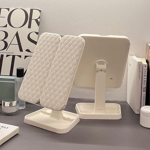 Ennai LED makeup mirror desktop with light folding magnification Internet celebrity dormitory desktop beauty bedroom dressing mirror for women exclusive version three-color light + charging use