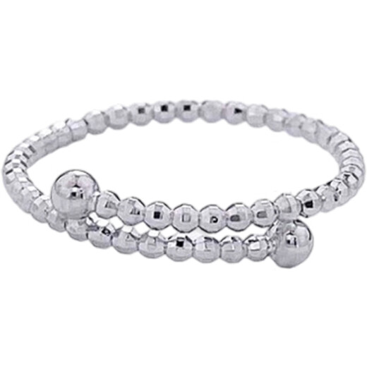 Laofu gold platinum solid solid mouth flashing laser bead ring (inside mother and lover's birthday Mid-Autumn Festival gift flashing laser bead ring (about 1.42g)