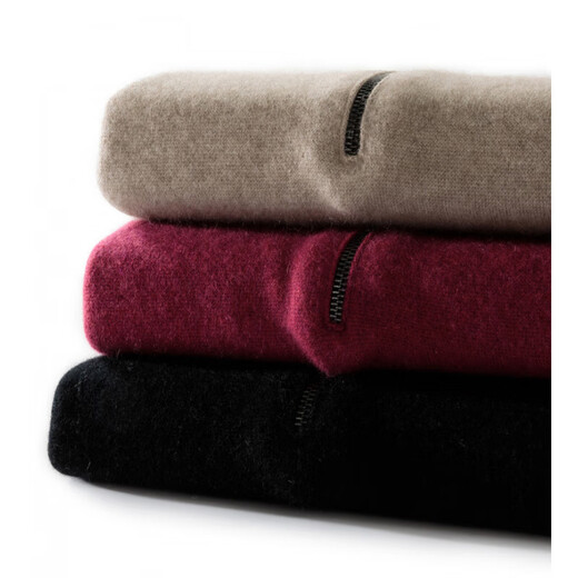 Ordos city's new autumn and winter pure cashmere sweater men's lapel sweater loose knitted bottoming shirt business flagship 1980 hibiscus red L