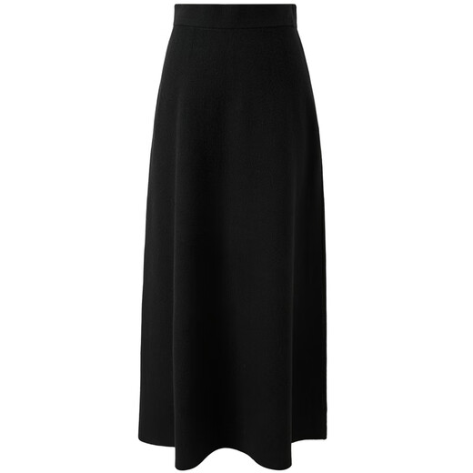 Sancai 2025 winter new high-waisted knitted skirt, skirt, A-line skirt, long skirt, simple temperament, M, classic black, L 165/72A