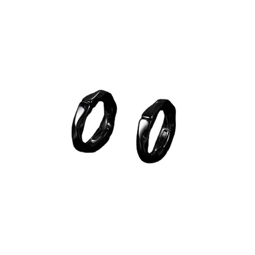 Non-pierced ear clips for men, versatile personalized earrings, trendy, high-end, non-pierced fake earrings, hip-hop earrings, black pair