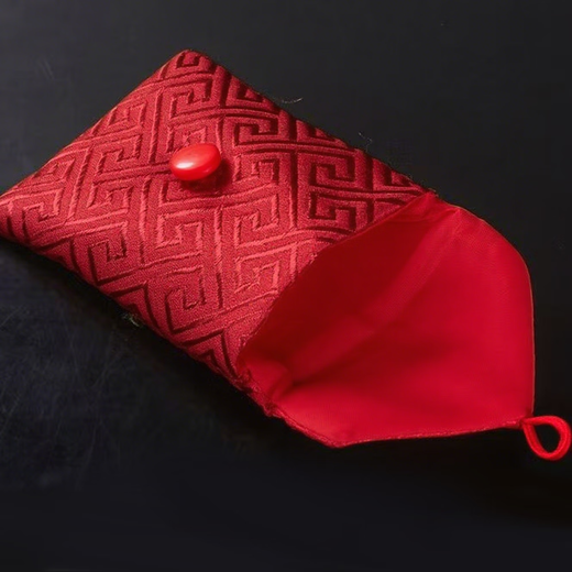 Zhenxi sachet empty blessing bag amulet protective cover brocade bag storage bag red cloth bag storage bag red seam-free button peace blessing bag